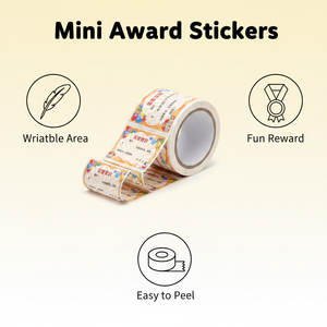 ม้วนสติกเกอร์ใบรับรองขนาดเล็ก – ฉลากรางวัลแบบเติมข้อความได้และมีกาวในตัวสำหรับครูและผู้ปกครองเพื่อเพิ่มความมีส่วนร่วมในห้องเรียน - Product Image 5