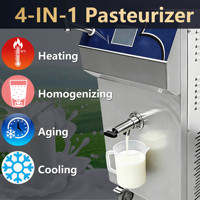 Equipo 3 en 1 para productos lácteos, pasteurizador HTST con máquina de enfriamiento, homogeneizador de leche de acero inoxidable y máquina de pasteurización