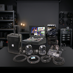 Système de caméra pour événements en direct sans fil 1080P avec prise en charge 8K, kit vidéo, console de contrôle, moniteurs, valise à roulettes, batterie intégrée - Product Image 2