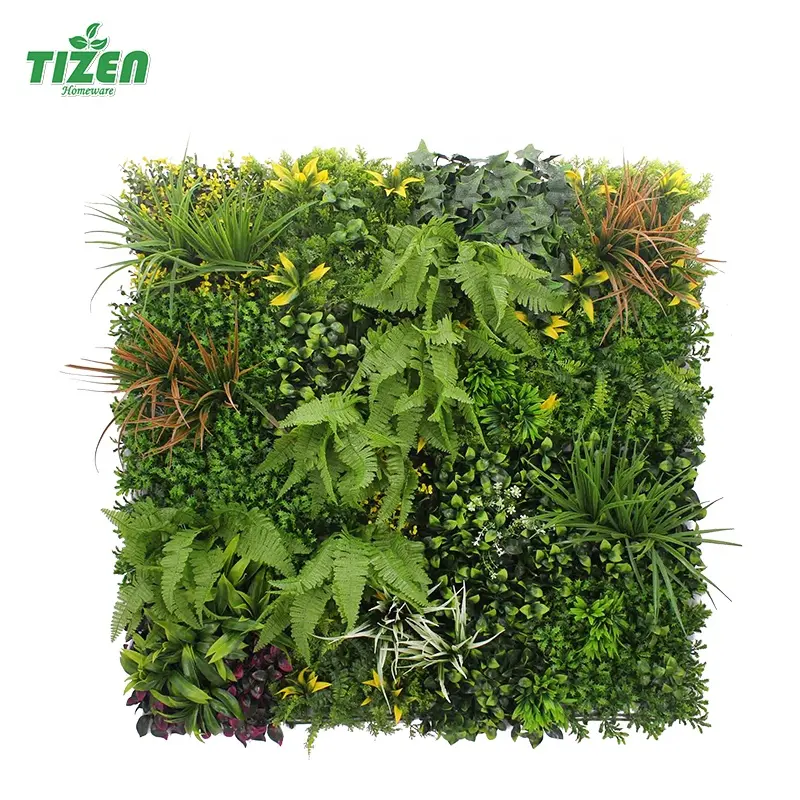 Tizen Factory Price Hot Sale Store Decoration Home Decor Vertical Covering Green Grass Panel Artificial Plant Wall