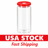 Stock local US – Lot de 48 verres transparents de 16 oz – Livraison gratuite et rapide – Verrerie vierge pour sublimation en gros – Canettes de bière en verre