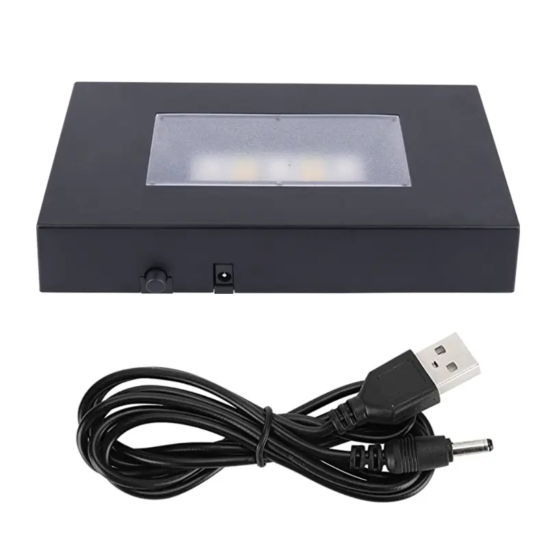 7*13Cm Multimodale Meerkleurige Lichtrechthoek Groothandel Kristalglas Lichtbasis Usb Opladen Verlicht Kunstdisplay