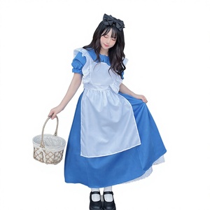 Disfraz de Cosplay con Temática de Alicia en el País de las Maravillas, Falda de Sirvienta de <span class=keywords><strong>Cuento</strong></span> de Hadas para Halloween, Televisión y Cine, con Delantal - Product Image 6