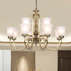 American <b>Light</b> Luxury Gold Metal Single Head Multi Head Glass Shade Pendant <b>Light</b> for Living Room <b>Dining</b> Room Home Hotel - Product Image 2
