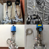 DKV ZZWPE katup kontrol suhu listrik, katup pengatur kontrol suhu bermotor baja tahan karat uap