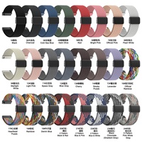 Vente en gros de bracelets en nylon tressé magnétique respirant et élastique de 20 mm et 22 mm pour montre, design sport, compatible universel