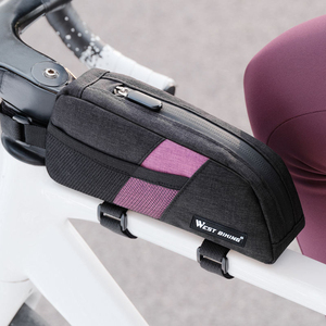 Sac de cadre avant de vélo WEST BIKING grande capacité 0,9 L avec poches latérales en mesh, résistant à l'usure, pour VTT et vélo de route - Product Image 5