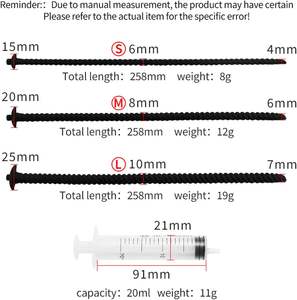 मूत्रमार्ग ध्वनि 3 पीसी सेट सिलिकॉन मूत्रवर्धक प्लग, सीरिंज यूरीथ्रल प्लग, पुरुषों के लिए प्रोस्टेट हस्तमैथुन रॉड सेक्स खिलौना - Product Image 6