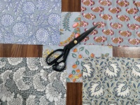 Restes de tissu de dentelle de restes de tissu de coton imprimé de bloc de main indien avec la conception florale pour des projets de couture de patchwork de quilting