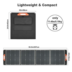 แผงโซลาร์เซลล์แบบพับได้ 200W กันน้ำ ปรับแต่งได้ สำหรับเครื่องกำเนิดไฟฟ้าพลังงานแสงอาทิตย์ แล็ปท็อป โทรศัพท์ แท็บเล็ต และการตั้งแคมป์ - Product Image 2