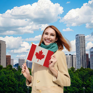 Оптовая продажа, лидер продаж, страны мира, 14*21 см, Канада, размахивающий вручную флаг с деревянным стержнем - Product Image 4