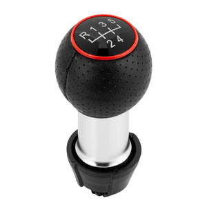 Pommeau de levier de vitesse en cuir noir, 5 vitesses, ergonomique, pour véhicules Audi Volkswagen, alésage de 12mm - Product Image 2