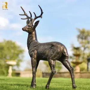 Hot Sale New Design Outdoor Life Size Garden Sculpture Cast Antique Bronze Deer