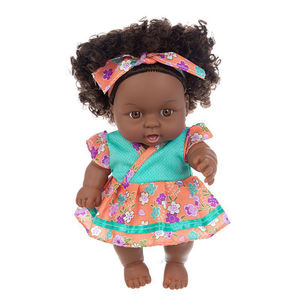 Vente Flash Poupée <span class=keywords><strong>Afro</strong></span>-Américaine Fille Africaine 8 Pouces, Ensemble Poupées Reborn Bébé pour Enfants - Product Image 2