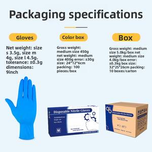 Gants en nitrile résistants aux acides et aux alcalis, résistants à l'huile, de qualité alimentaire, jetables, non stériles, à texture lisse, pour le commerce extérieur - Product Image 2