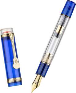 <span class=keywords><strong>Jinhao</strong></span> 1935 pluma estilográfica de regalo de graduación de estilo japonés, acrílico transparente verde y transparente con clip de guitarra y convertidor grande - Product Image 4