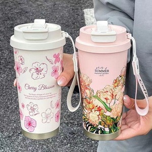 Seaygift 500 ml Tasse à <span class=keywords><strong>Café</strong></span> Isotherme en Acier Inoxydable « Muguet », Gobelet de Voyage Double Paroi pour Filles et Voiture avec Cordon - Product Image 2
