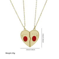 Collier avec pendentif cœur en émail coloré mignon, charme cœur magnétique, collier de couple pour la Saint-Valentin, bijoux cadeaux