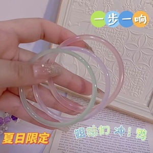 สร้อยข้อมือหยกเย็น 58 มม. 62 มม. ขัดเงา สร้อยข้อมือลูกปัดแฟชั่นสตรี เครื่องประดับสไตล์ฮั่นฝู - Product Image 4