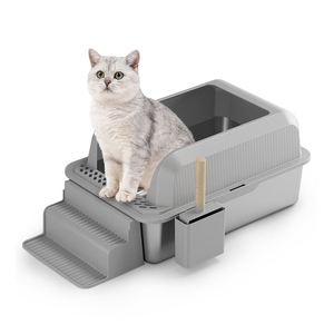 Caja de arena para gatos para interiores de nuevo diseño, muebles de inodoro para mascotas, caja de arena para gatos de acero inoxidable de gran capacidad - Product Image 5