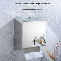 Boîte à serviettes en acier inoxydable, porte-mouchoirs mural pour hôtel, distributeur de papier sans perçage, support mural pour papier toilette domestique