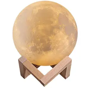 Lampe led 3D en forme de boule de lune, veilleuse, luminaire décoratif d'intérieur, idéal pour une chambre d'enfant