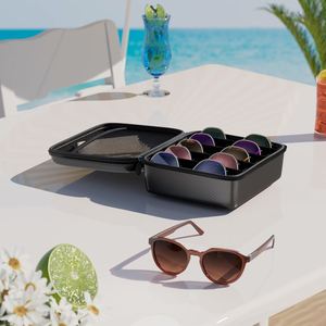 Travel Sunglasses Organizer <b>Case</b> <b>for</b> Women Men, <b>Glasses</b> <b>Case</b> Multiple Pairs with Adjustable Slot - Product Image 4