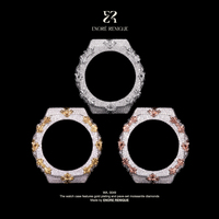 Montre GA2100 avec lunette en cuivre plaqué or, croix gothique, boîtier entièrement pavé de diamants Moissanite VVS, bijoux pour hommes