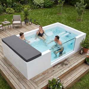 Piscina Elevada con Plataforma de Madera y Sección de Jacuzzi Integrada para Relajación - Product Image 3