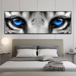 Pintura de Porcelana con Cristal de Ojo de Tigre y León Salvaje, Hecha a Medida, Cuadros Abstractos de Animales Grandes, Decoración de Pared para Sala de Estar, Arte para el Hogar - Product Image 2