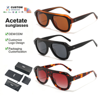 Gafas de Sol Unisex de Moda 2026, Diseño Vintage de Montura Completa, Logotipo Personalizado, Montura Grande Retro, UV400, Transparentes/Rojas/Negras, Acetato