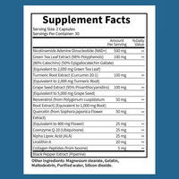 RICHTEK NAD Plus Resvératrol CoQ10 1500mg Capsules de complément alimentaire pour un vieillissement sain, soutien à la longévité cellulaire
