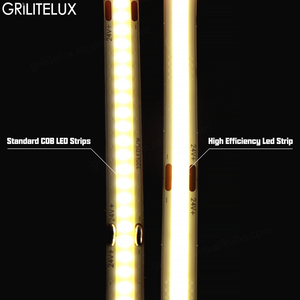 Tira de LED COB de 24 V CC, PCB de 8 mm, alta densidad, 480 LED/m, cinta flexible RA90, blanco cálido/blanco neutro/blanco frío para decoración del hogar - Product Image 5