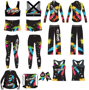 Uniformi da <span class=keywords><strong>Cheerleading</strong></span> in Cristallo di Alta Qualità, Personalizza il Tuo Design, per Adulti, ACE SPORTS, in Spandex/Poliestere - Product Image 5