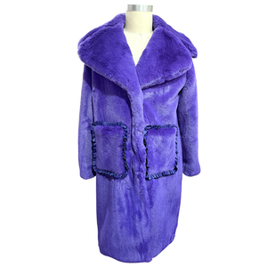 Veste en fausse fourrure de lapin de luxe pour femmes, longueur mi-cuisse, manteau chaud et moelleux pour femmes - Product Image 3