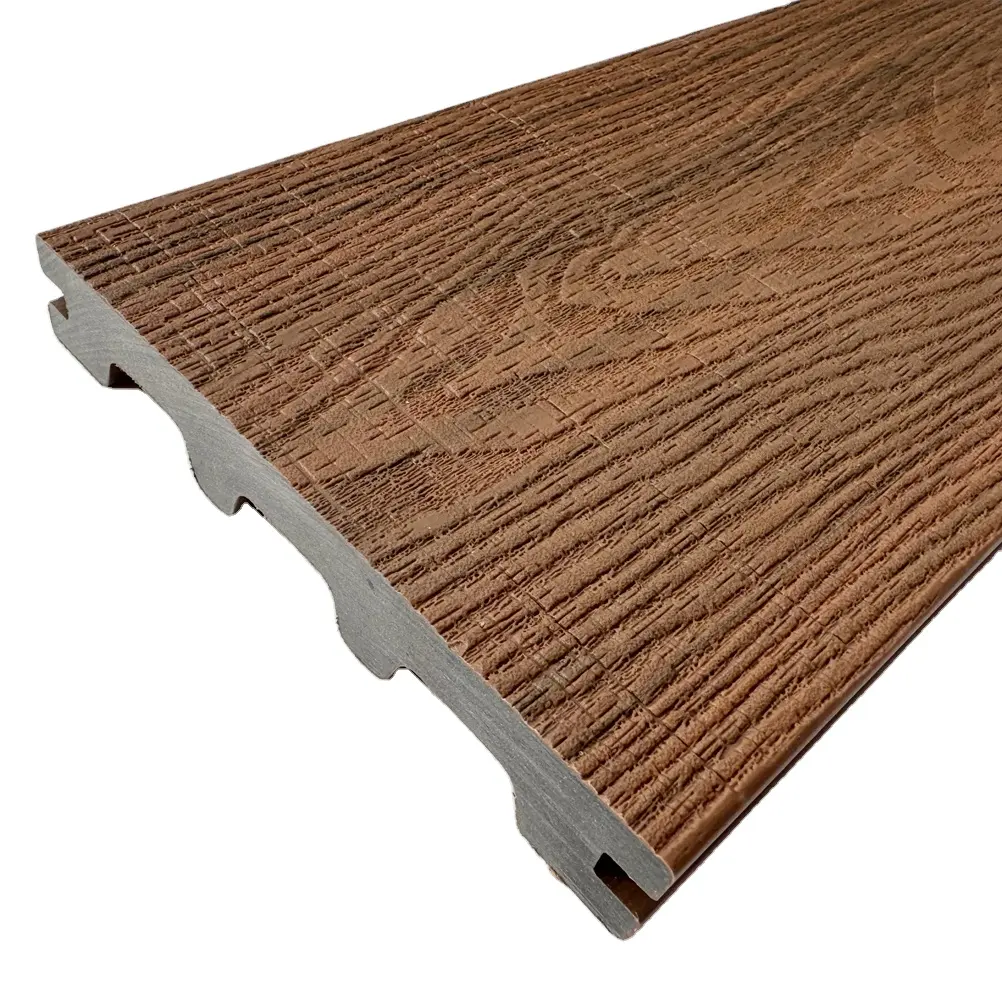 Stile contemporaneo 140*22mm Interlock mattonelle di legno di plastica Veneciano Alberca Co-estrusione mattonelle del pavimento esterno