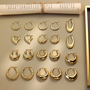 Bulk Custom Waterproof Stainless Steel <b>Earrings</b> 18k <b>Gold</b> <b>Plated</b> Fine <b>Earrings</b> Based <b>Earring</b> for Women Teen Girls - Product Image 1