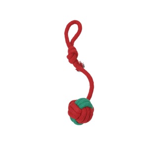 Christmas Dog Rope Toy Set Red Green Knotted Ball Teeth Cleaning Chew Resistant Pet Supplies - Product Image 5