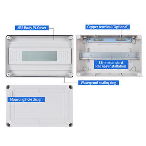 CE HT açık ip65 plastik su geçirmez 2/3/4/5/8/12/15/18/24 yollu PC + ABS elektrik MCB güneş dağıtım kutusu muhafaza - Product Image 3