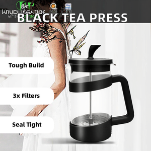 Filtros triples <span class=keywords><strong>Prensa</strong></span> <span class=keywords><strong>francesa</strong></span> de plástico y vidrio Cafetera y té con tapa <span class=keywords><strong>Prensa</strong></span> <span class=keywords><strong>francesa</strong></span> negra para <span class=keywords><strong>leche</strong></span> y té espumados - Product Image 2