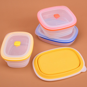 Ensemble de boîtes à Lunch pliables en Silicone pour enfants, avec microphone, <span class=keywords><strong>stockage</strong></span> des aliments, contenants de cuisine, lot de 5 pièces - Product Image 6