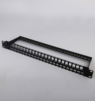 Jaringan Ethernet 1U 48port UTP FTP rak Panel Patch kosong terpasang konektor RJ45 19 inci Cat5e Cat6 Cat6A Panel Patch kabel