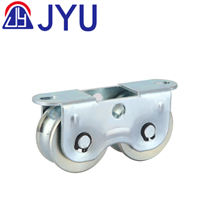 Roue de porte coulissante <span class=keywords><strong>en</strong></span> acier zingué à la mode, accessoires de rouleaux <span class=keywords><strong>en</strong></span> alliage durables <span class=keywords><strong>pour</strong></span> l'installation de porte, montage à vis - Product Image 1