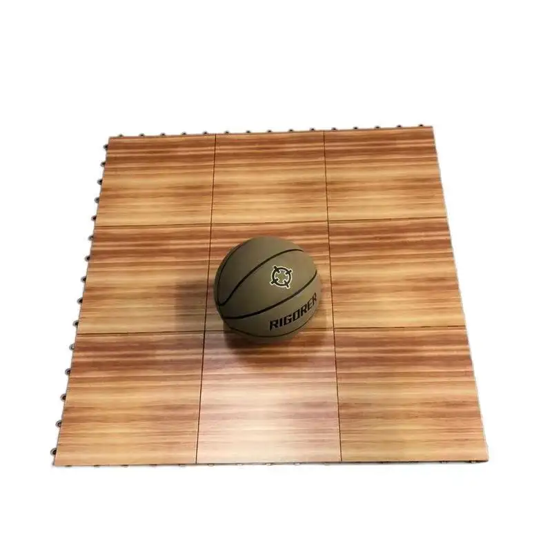 Wood Grain Indoor PP Tiles Wood Look Color Basketball Court Tiles Plastic Roller Skating Rink Floor