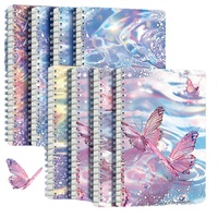 Cuaderno de Papel con Espiral para Escritura en Inglés B5 con Dibujos Animados, 60 Hojas, Cuaderno de Vocabulario de Cuatro Líneas Engrosado para Estudiantes