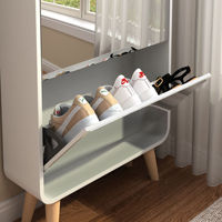 Zapatero ultrafino de doble capa con 3 compartimentos, mueble de almacenamiento de zapatos con tapa abatible para el hogar, venta al por mayor