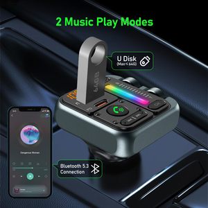 Chargeur de voiture MT04A avec barre lumineuse LED, PD 45W, QC 3.0, radio FM sans fil, basses et aigus, BT 5.3, WAV <span class=keywords><strong>MP3</strong></span>, charge rapide - Product Image 6