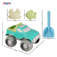 4PCS Off Road Vehicle Sand Toy Set avec pelle et moules à sable Kit de jeu extérieur durable pour les aventures de plage en été