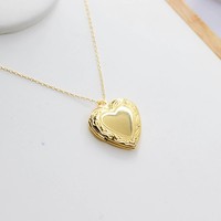 Pendentif boîte à photos de charme tendance, cadeau commémoratif pour couple, pendentif en forme de cœur, fabrication de bijoux DIY, breloques