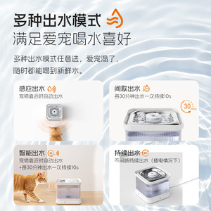 Fontaine à eau intelligente pour animaux de compagnie Dudu 4L sans fil avec capteur, distribution automatique pour chiens et chats, boîtier en plastique, alimentée par batterie - Product Image 4
